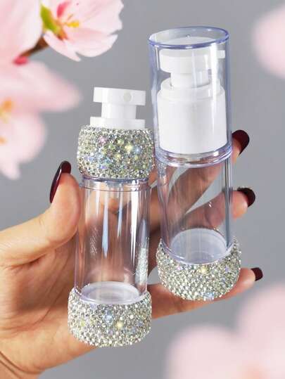 1pc 30ml Refillable Luxury Rhinestone Perfume Atomizer, Suitable For Toner, Essence, Hand Cream, Lotion, Fine Mist Sprayer, Travel Friendly Gift
