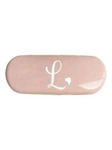 1pc Solid Color Eyeglasses Case, Minimalist New Design Portable Waterproof Dustproof Small Size Plastic Material (Small Size, Plastic Material) Eyeglasses Case Hard Shell - PU Leather A-Z Alphabet & Heart Shape Pattern Print Eyeglasses Case - Multicolor - View 32