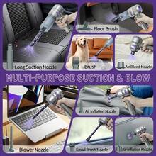 16000Pa手持式吸尘器，集吸尘器和空气净化器于一体，大功率干湿两用手持式车载吸尘器，配备多种吸嘴/小型拖把，适用于汽车、家庭、办公室和宠物场所。 - 彩色 - 查看 11