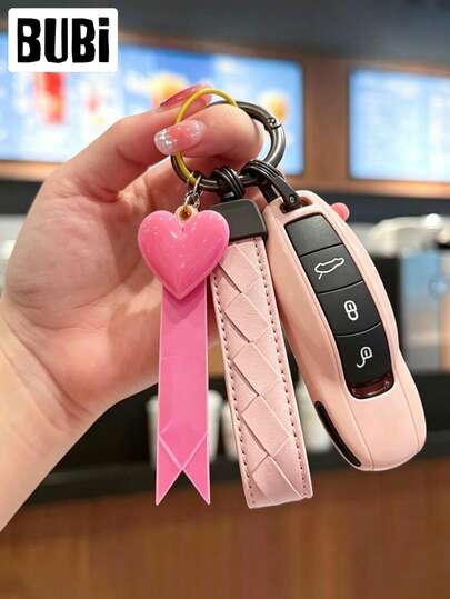 Móc khóa xe hơi màu hồng, phụ kiện móc khóa xe hơi unisex.