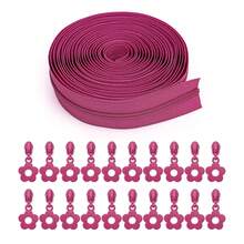 30 Colors Floral Theme Zipper Set, 177inch Zippers With 20 Matching Zipper Pulls, Suitable For Home Sewing DIY Zipper Replacement - 3#NL+20PSXHD - View 10