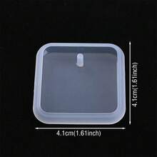 6pcs Round/Rectangle Pendant Silicone Mold Set, Crystal Epoxy Resin Jewelry Making Casting Molds - 6pcs/set - View 5