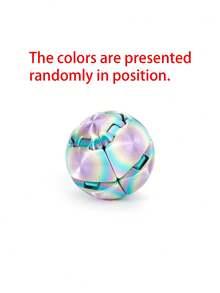 1pc Button Decompression Ball, Click & Rotate Stress Relief Toy, Press & Deform For Anxiety Relief, Bendable Sensory Fidget Toy For Teens And Adults, Anxiety Relief Desk Toy, Ideal Gift, Perfect For Birthday Or Christmas Presents. - Press Ball - View 10