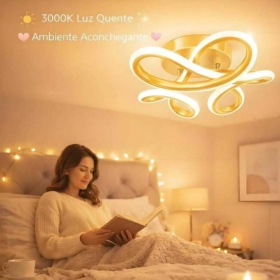 Modern LED Ceiling Light / Chandelier For Hallway, Living Room, Bedroom And Kitchen - Vàng - Xem 1