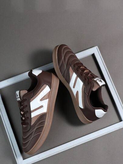 Plus Size Couple Shoes Fashion Men's Casual Sneakers, Lace Up Soft Sole Flat Comfortable Academy Sports Shoes For Men, Lightweight Low-Top Daily Shoes