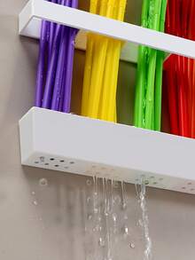 Caja de almacenamiento y soporte de pared para pajitas de acrílico transparente blanco de dos colores, adecuado para gabinetes, estante para pajitas que ahorra espacio, sin necesidad de montaje, aplicable para cocinas, organización, sin partes metálicas, estantería práctica - View 3