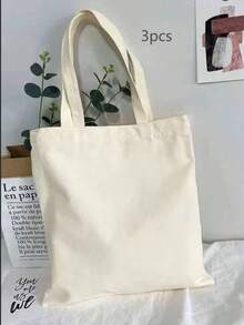 1/3/5 túi tote vải bố, túi mua sắm trơn, túi đựng đồ tạp hóa đa năng thời trang có thể tái sử dụng, quà tặng hội nghị, thiết kế DIY, phong cách tối giản thanh lịch, quà tặng đám cưới cho phù dâu, ba lô học sinh, quà tặng tựu trường và quà tặng giáo viên, quà tặng Ngày của Cha - Nhiều màu - Xem 7