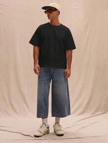 Musero Boxy Fit Oversized T-Shirt Spring Summer Streetstyle Easter Vacation - 黑色 - 查看 5