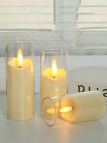 1pc Wave Bullet Wick E-Candle – Battery-Powered, Elegant Flickering Light, Home Decor Wedding Decor Room Decor For Home, Weddings, Parties & More, Mother's Day Atmosphere Light, Creates A Cozy Glow! Night Light Led Light - Warm Light - View 7