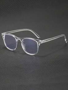 1/2件装 男女通用方形金黑铆钉透明眼镜配件，时尚全框眼镜 - 彩色 - 查看 2