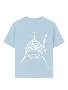 Tween Boy Casual Funny Print Crew Neck Short Sleeve T-Shirt, Summer Top - Baby Blue - View 7