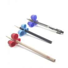 2 piezas/4 piezas/6 piezas Corrector de agarre de lápiz de silicona, soporte de lápiz para práctica de escritura manual para principiantes - Multicolor - Ver 6