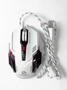 Wired Gaming Mouse V2, RGB Colorful Breathing Light E-Sports Mouse, 4 Level Adjustable 3200 DPI Ergonomic Mechanical Game Mice, Paint Baking Process USB Wired Computer Mouse For PC Laptop Gamer, Cool White Gaming Accessory - View 5