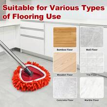 DLAIMI 1/2/4pcs New Multicolor Rotating Mop Replacement Heads, Suitable For EasyWring 1Tank System Deep Cleaning, Wet & Dry Use For Kitchen, Bathroom, Floor Cleaning, Red - Red - View 6