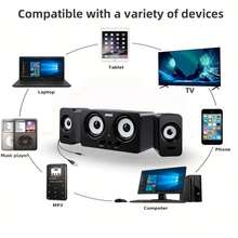 全新专业9D三合一环绕立体声音响/电脑音箱/4扬声器（双低音增强）台式电脑音箱/2.1声道环绕声效果/电脑游戏音箱/多媒体显示音箱 - 独立音量控制 - 查看 5