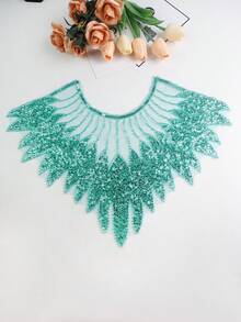 1 chiếc/gói, 20 màu sắc để lựa chọn, Khăn choàng cổ lưới thêu ren đính pha lê, phụ kiện tự làm cho váy nữ, trang trí váy cưới, Chiều dài: 50cm/Chiều rộng: 39cm - 1 cái/gói - Xem 11