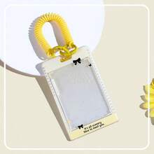 透明极简蝴蝶结滑盖卡套，学生挂绳证件套，校园小卡套，即时照片套，门禁卡保护套 - 多色 - 查看 12