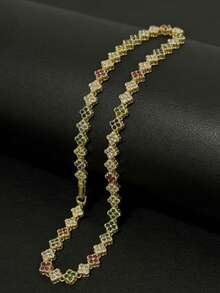 1pc Women's Brass Floral Luxury Jewelry Set, Necklace Jewelry Gift - Flower Necklace - View 15