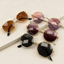 1/4 piezas Gafas de moda con montura metálica completa para niños, estilo cat-eye, gafas de moda - Negro - Ver 11