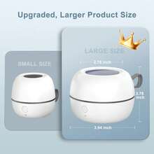 Portable Pacifier Sanitizer, UV Light Sanitizer Box, 99.99% Cleaned In 3 Minutes, 90 Disinfection Cycles, USB Rechargeable, Baby Pacifier Sanitizer On The Go (Large White) - Larger White - View 6