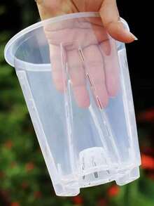 [1/3/5 piezas] Maceta transparente y transpirable con ventilación lateral para plantas de lirio de Cala, orquídea verde, maceta grande gruesa para orquídea mariposa - Talla única - Ver 5