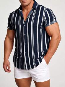 Men Outdoor Shirts - Navy Blue - View 1