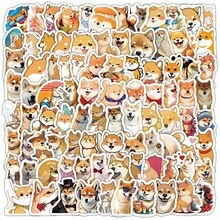 100张可爱有趣的柴犬涂鸦贴纸，适用于头盔、自行车、手部、记事本、铅笔盒等，可用于剪贴簿等。 - 100件 - 查看 11