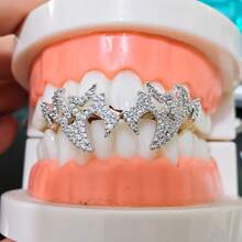 THATBOY Bộ 2 chiếc răng giả mạ vàng hình trái tim bất thường phong cách Hip-Hop, răng nhọn đa giác, sáng bóng, quà tặng cho nam và nữ, răng giả dự tiệc, tuyên ngôn thời trang, phong cách, vẻ ngoài cá tính, răng giả bền, chế tác tinh xảo, răng giả tháo lắp được. - Nhiều màu - Xem 14