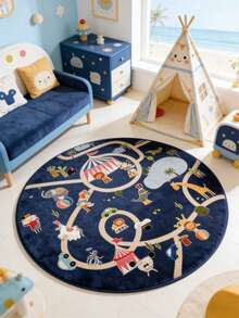 1pc Black Background Galaxy Children's Playmat, Living Room Carpet, Rug, Living Room Area Rug, Area Small Rug, Mat, Home Decor, Large Living Room Carpet, Living Room Home Decor, Room Decor, Washable Rug - Multicolor - View 3