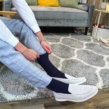 Sock Snob Sock Snob - 6 Pairs Multipack Mens Ribbed Dress Socks | Breathable Crew Cotton Socks - Navy - View 2