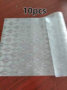 1pc,3pcs,Embossed Fan Pattern Drawer Liner, Waterproof & Anti-Slip Clear EVA Shelf Mat, Elegant Shell Design - Embossed Fan Shape - View 15