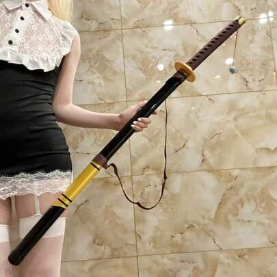 39.37inch 100cm Real Size Katana Wooden Sword Photograph Prop Movie Props Halloween Party Anime Cosplay Prop Katana Sword Unsharpened Blade Japanese Katana Original Samurai Sabre Gift