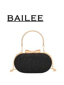 BAILEE 全新优雅时尚亮面椭圆形晚宴手拿包,配有金属手柄和蝴蝶结扣,精致可爱。可用作手提包、单肩包或斜挎包。适合日常通勤、晚宴、搭配服装、旅行、摄影等各种场合。是节日、惊喜、生日和特殊场合送给家人、朋友和爱人的理想礼物。 - 彩色 - 查看 2
