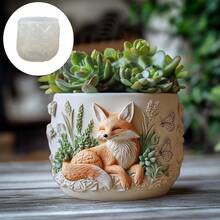 Khuôn silicon hình cáo thanh lịch, hoa và cây cối, bướm bay, cây mọng nước, khuôn chậu hoa bằng nhựa thạch cao hình cáo ngồi xổm, khuôn chậu hoa bằng xi măng bê tông hình cáo cười, khuôn thủ công mỹ nghệ hình chạm nổi. - A - Xem 2