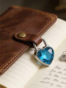 Sparkling Heart-Shaped Padlock With Embedded Shiny Diamonds. Each Padlock Comes With 2 Keys. This Small, Exquisite And Durable Metal Heart-Shaped Key Padlock Is Perfect For Suitcases, Diaries, Briefcases, Jewelry Boxes, Backpacks, Etc. It Is A Perfect Gift For Best Friends, Family Or Mother's Day. - Multicolor - View 1