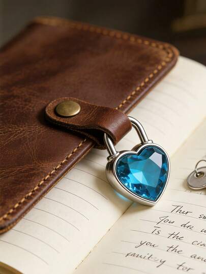1pc Sparkling Heart-Shaped Padlock Inlaid With Dazzling Diamonds. One Padlock Comes With Two Keys. This Small, Exquisitely Crafted, Durable Metal Heart-Shaped Key Padlock Is Suitable For Suitcases, Diaries, Briefcases, Jewelry Boxes, Backpacks, Etc.It's The Perfect Gift For Your Best Friend, Friends, Family, Or Mother's Day.
