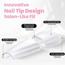 Beetles 192PCS Medium Stiletto Nail Tips Kit | 6 Colors Gel Polish | Tipex Lite Pre-Built Apex | All-In-One DIY Manicure Set With Nail Glue - 192 PCS Medium Stiletto - View 5