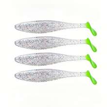 Bộ 4 mồi mềm đuôi chữ T cỡ lớn, dài 14cm, nặng 19g, được thiết kế để câu cá mú nước ngọt, cũng thích hợp cho câu cá vược biển và các loại cá khác. - Nhiều màu - Xem 12