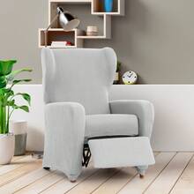 Kiva Universal And Versatile Recliner Chair Cover, Various Colors Available – Easy-To-Fit Protective Chair Cover For Backrest, Seat And Arms - Ulysses Abu-abu Mutiara - View 5