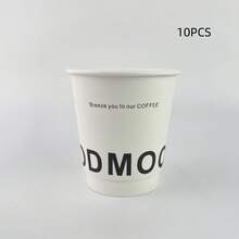 10个装 330毫升 白色 ODMOOD 双层一次性纸咖啡杯，适用于家庭聚会和商务招待会 - 白色 - 查看 8