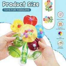 Flower-Shaped Color Sorting Toy Set, Perfect For Enhancing Fine Motor Skills And Color Recognition, Ideal Choice For Parent-Child Interaction - Multicolor - View 2