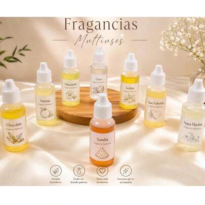 Esencia Multiuso Con Delicioso Olor, Para Vela, Jabón, Humificador, Difusor y más. Presentado en Gotero.