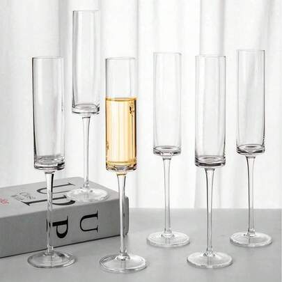 1pc 5.5oz Unbreakable Acrylic Champagne Flute, Reusable Champagne Glass, Clear Plastic Martini Cup, Elegant For Cocktails, Champagne And Desserts