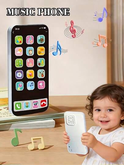 1pc Children's Simulated Smart Phone Toy, Musical Early Education Phone Model With Sound & Light, Christmas & Halloween Gift
