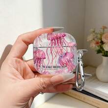 Ốp bảo vệ trong suốt hình sứa màu hồng, tương thích với hộp đựng tai nghe không dây Apple, chống trầy xước và chống rơi vỡ. - Kiểu sứa trong suốt - Xem 12