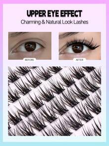240 piezas Kit de extensión de pestañas postizas DIY, pestañas individuales de 10-16 mm, set de herramientas para trasplante de pestañas en casa, suaves y naturalmente esponjosas - Blanco - Ver 8