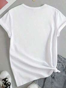 100% cotton Camisetas de música con estilo de los años 90, ropa casual para mujeres con estilo R&B, camisas casuales para mujeres, camisetas para mujeres, ropa de otoño para mujeres, prendas superiores - Blanco - Ver 4