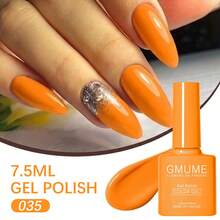 GMUME Sơn móng tay dạng gel màu cam rực rỡ 7.5ml, tông màu bí ngô tươi sáng, gel móng tay UV LED dễ tẩy, màu sắc giống như trong chai, chất lượng chuyên nghiệp như ở salon, bền màu, thích hợp cho Halloween & Lễ Tạ ơn, tự làm móng tại nhà, sơn móng tay có độ bão hòa cao. - Màu cam rực rỡ - Xem 6