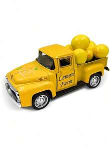 1pc Mini-Lemon Truck Decoration, Lemon Decoration Home Metal Truck Decoration Mini Fake Lemon Farmhouse Table Lemon Layered Tray Summer Decoration Suitable For Home Kitchen, Mini Truck Lemon Party Decoration Yellow/Cream Color - Multicolor - View 12