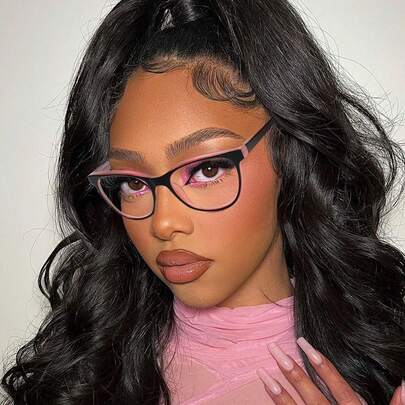 1pc Vintage Cat Eye Reading Glasses For Women, New Colorblock Design Minimalist & Fashionable, High-Quality Metal Spring Temples For Comfortable Daily Wear